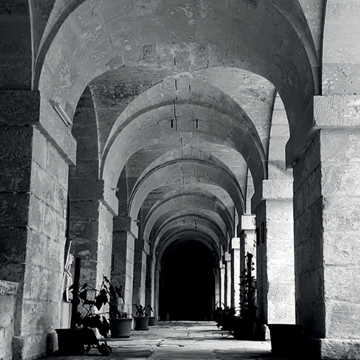 Vaulted ceiling of a historical monastery